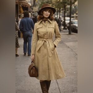 VTG FORECASTER OF BOSTON Women's Classic Tan Trench Coat 7/8